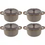 Staub Mini Cocotte Σετ 4 τεμ. Κεραμικό Στρογγυλό Ανθρακί 10 cm