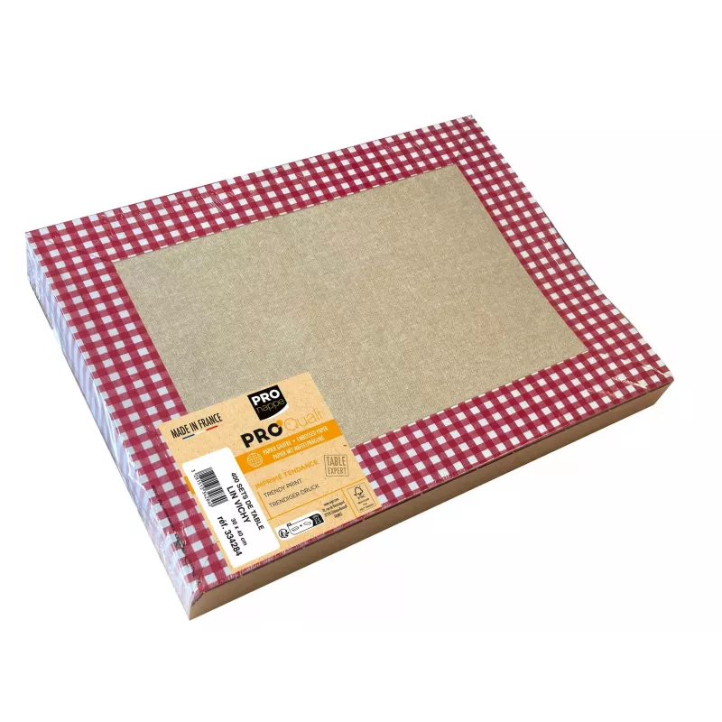 PROnappe 400 σουβέρ λινά Vichy πολύχρωμα 30,0 x 40,0 cm
