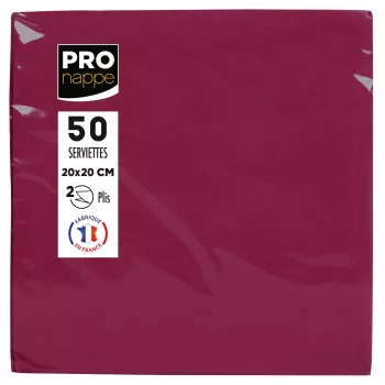 PROnappe Χαρτοπετσέτες Bordeaux 2 φύλλων 20,0 x 20,0 cm Συσκευασία 50 τεμ.