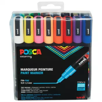 Faber-Castell UNI PC-3M Σετ Μαρκαδόρων Paint - 16 Ανάμεικτα Χρώματα