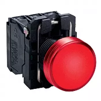 Schneider Electric XB5AVB4 φωτεινός διακόπτης πίεσης, 22 mm, 24 V AC/DC, κόκκινο LED, 1 NO, IP66
