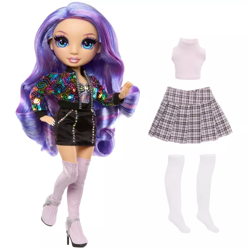 MGA Rainbow High Violet Willow Κούκλα μόδας με 2 σύνολα και αξεσουάρ