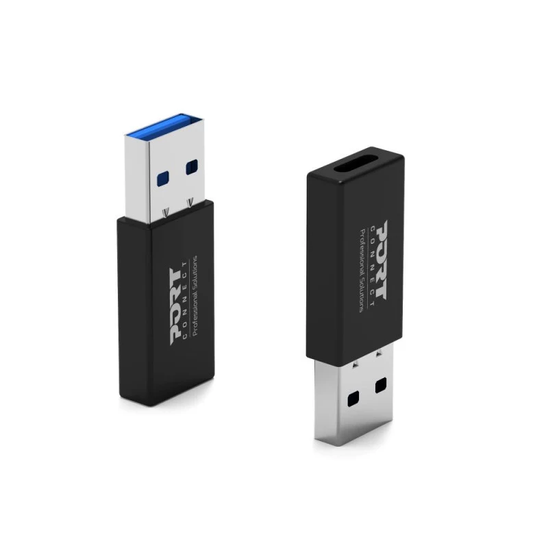 PORT Designs μετατροπέας USB-A σε USB-C - προσαρμογέας USB 2.0 - μαύρο