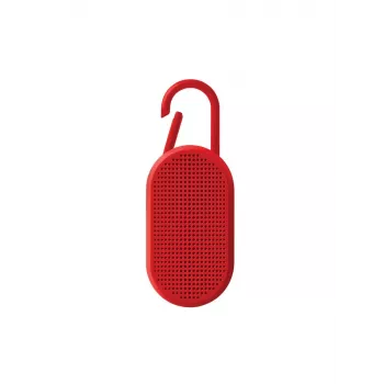 Lexon Mino T Φορητό Ηχείο Bluetooth με Βάση και Καραμπίνερ, Κόκκινο