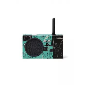 Lexon Tykho 3 X JMB ραδιόφωνο Bluetooth φορητό FM ραδιόφωνο με έργο τέχνης Basquiat, μαύρο