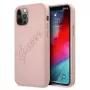 Guess GUHCP12LRSAVSRG Θήκη Saffiano Vintage Script για Apple iPhone 12 Pro Max, Ροζ