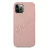 Guess GUHCP12LRSAVSRG Θήκη Saffiano Vintage Script για Apple iPhone 12 Pro Max, Ροζ