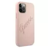 Guess GUHCP12LRSAVSRG Θήκη Saffiano Vintage Script για Apple iPhone 12 Pro Max, Ροζ