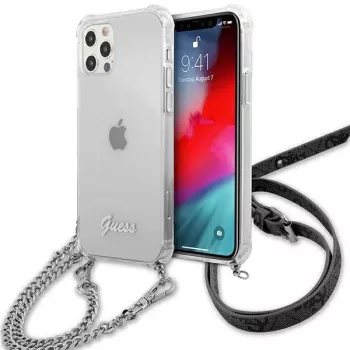 Guess GUHCP12LKC4GSSI Θήκη για iPhone 12 Pro Max 6,7 ιντσών Διάφανη με Ασημί Αλυσίδα - Συλλογή 4G