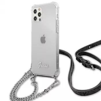 Guess GUHCP12LKC4GSSI Θήκη για iPhone 12 Pro Max 6,7 ιντσών Διάφανη με Ασημί Αλυσίδα - Συλλογή 4G