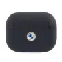 BMW Θήκη AirPods Pro Navy Γνήσιο Δέρμα Ασημί Λογότυπο