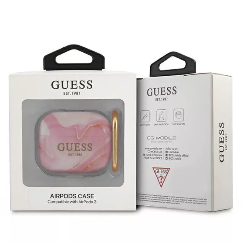 Guess GUA3UNMP Θήκη AirPods 3 Ροζ Marble Collection