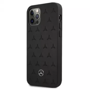 Mercedes-Benz Σκληρή Θήκη για iPhone 12 Pro Max 6,7 ίντσες Δέρμα Stars Pattern Μαύρη