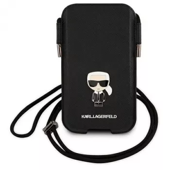 Karl Lagerfeld Saffiano Ikonik Karl Σκληρή Θήκη για iPhone 12/12 Pro 6,1 ίντσες - Μαύρη