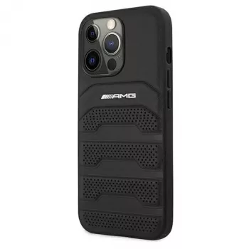 AMG AMHCP13LGSEBK Σκληρή Θήκη iPhone 13 Pro / 13 6.1 Μαύρη Δέρμα Debossed Lines
