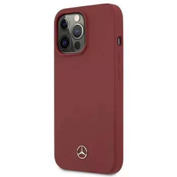 MERCEDES-BENZ MEHCP13XSILRE Σκληρή Θήκη Σιλικόνης για Apple iPhone 13 Pro Max 6,7 ίντσες Κόκκινη