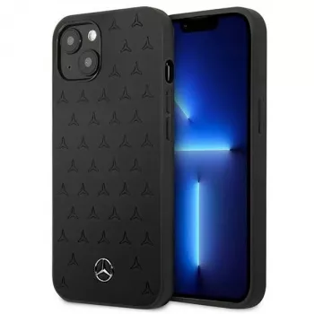 Mercedes-Benz Σκληρή Θήκη iPhone 13 Mini Δέρμα Stars Pattern Μαύρη
