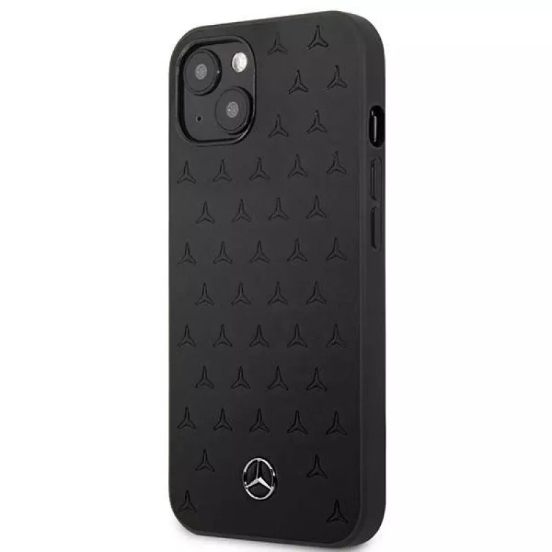 Mercedes-Benz Σκληρή Θήκη iPhone 13 Mini Δέρμα Stars Pattern Μαύρη