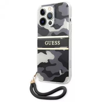 Guess GUHCP13XKCABBK Σκληρή Θήκη iPhone 13 Pro Max Camo Strap Collection Μαύρη