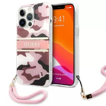 Guess Camo Strap Collection Σκληρή Θήκη για Apple iPhone 13 Pro / iPhone 13, Ροζ