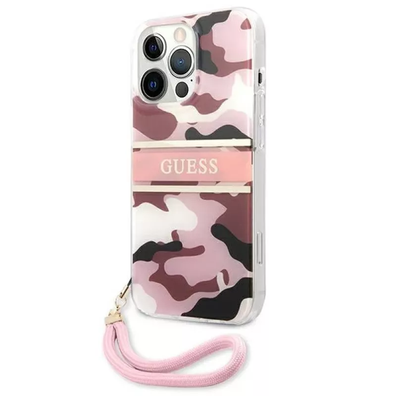 Guess Camo Strap Collection Σκληρή Θήκη για Apple iPhone 13 Pro / iPhone 13, Ροζ