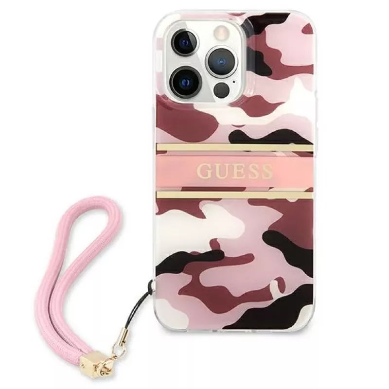 Guess Camo Strap Collection Σκληρή Θήκη για Apple iPhone 13 Pro / iPhone 13, Ροζ