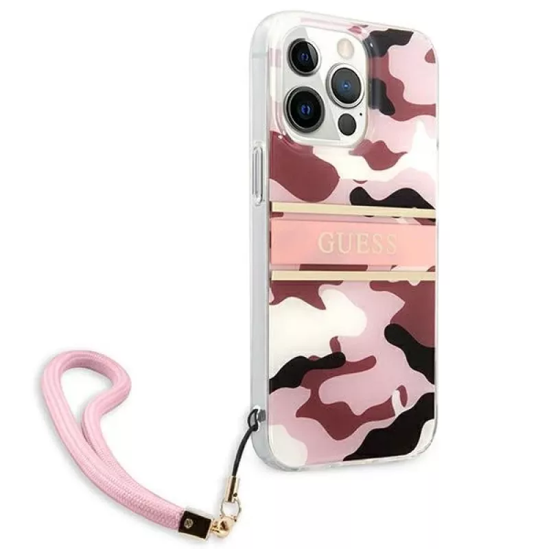 Guess Camo Strap Collection Σκληρή Θήκη για Apple iPhone 13 Pro / iPhone 13, Ροζ