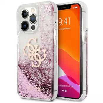Guess GUHCP13XLG4GPI Σκληρή Θήκη για Apple iPhone 13 Pro Max 6,7 ίντσες Ροζ Liquid Glitter 4G Big
