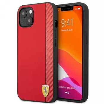 Ferrari On Track Carbon Stripe Σκληρή Θήκη για Apple iPhone 13 mini 5,4 ίντσες Κόκκινη