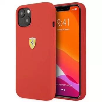 Ferrari FESSIHCP13SRE Σκληρή Θήκη Σιλικόνης για Apple iPhone 13 mini 5,4 ίντσες Κόκκινη