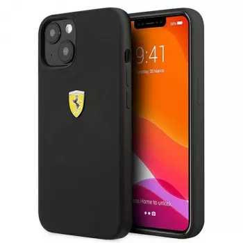 Ferrari FESSIHCP13SBK iPhone 13 mini 5,4 ίντσες Μαύρη Σκληρή Θήκη Πίσω Κάλυμμα Σιλικόνης