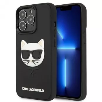 Karl Lagerfeld KLHCP13LCH3DBK Σκληρή Θήκη 3D Rubber Choupette για iPhone 13 Pro / 13 6,1 ίντσες Μαύρη