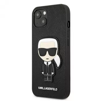 Karl Lagerfeld KLHCP13SOKPK Σκληρή Θήκη iPhone 13 Mini 5,4 ίντσες Μαύρη Saffiano Ikonik Karl Patch