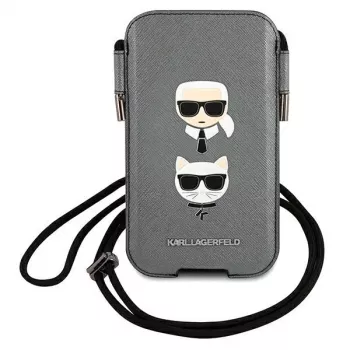 Karl Lagerfeld Ikonik Saffiano Σκληρή Θήκη για Apple iPhone 12 / 12 Pro 6,1 ίντσες Γκρι
