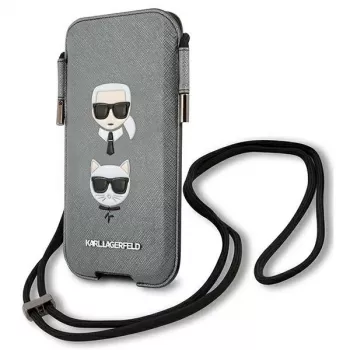 Karl Lagerfeld Ikonik Saffiano Σκληρή Θήκη για Apple iPhone 12 / 12 Pro 6,1 ίντσες Γκρι