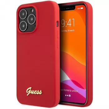 Guess GUHCP13XLSLMGRE Σκληρή Θήκη iPhone 13 Pro Max 6.7 Burgundy Σιλικόνης με Vintage Gold Λογότυπο