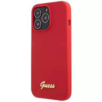 Guess GUHCP13XLSLMGRE Σκληρή Θήκη iPhone 13 Pro Max 6.7 Burgundy Σιλικόνης με Vintage Gold Λογότυπο