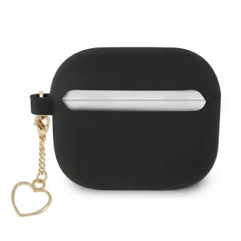Guess GUA3LSCHSK Θήκη AirPods 3 μαύρη σιλικόνης Charm Heart Collection