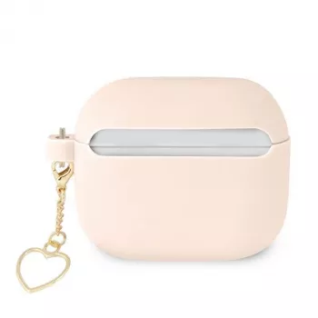 Guess GUA3LSCHSP Θήκη σιλικόνης Charm Heart Collection για Apple AirPods 3ης γενιάς - ροζ