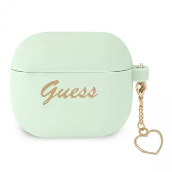Guess GUA3LSCHSN Θήκη AirPods 3 πράσινη σιλικόνης Charm Heart Collection