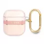 Guess GUA2HHTSP Προστατευτική θήκη Strap Collection για Apple AirPods 1/2 - ροζ