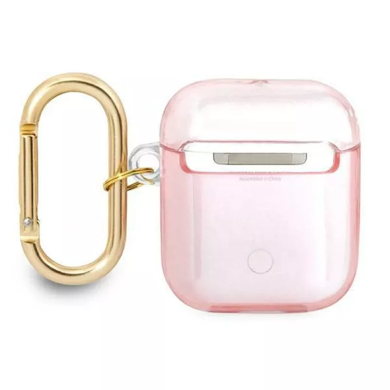 Guess GUA2HHTSP Προστατευτική θήκη Strap Collection για Apple AirPods 1/2 - ροζ