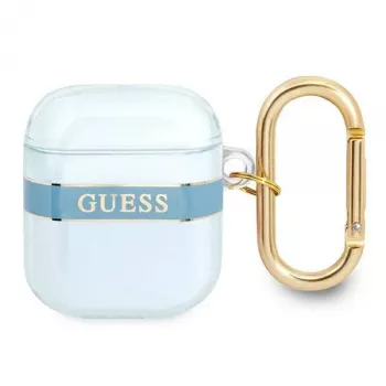 Guess GUA2HHTSB Θήκη AirPods 1/2 μπλε Strap Collection