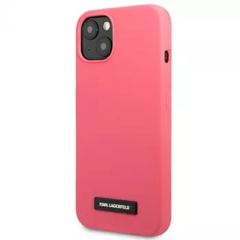 Karl Lagerfeld KLHCP13MSLMP1PI Θήκη σιλικόνης με πλάκα για iPhone 13/14/15 6,1 inch φούξια
