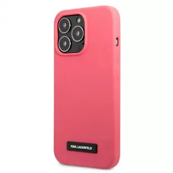 Karl Lagerfeld Σκληρή θήκη σιλικόνης με πλάκα για iPhone 13 Pro / 13 6,1 inch - φούξια