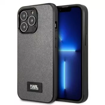 Karl Lagerfeld KLHCP13XSFMP2DG Σκληρή θήκη για Apple iPhone 13 Pro Max 6,7 inch ασημί Saffiano Plaque