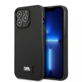 Karl Lagerfeld KLHCP13LSFMP2K iPhone 13 Pro / 13 6.1 σκληρή θήκη μαύρη Saffiano Plaque