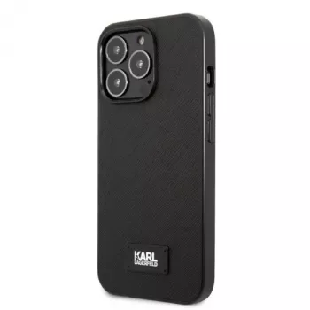 Karl Lagerfeld KLHCP13LSFMP2K iPhone 13 Pro / 13 6.1 σκληρή θήκη μαύρη Saffiano Plaque