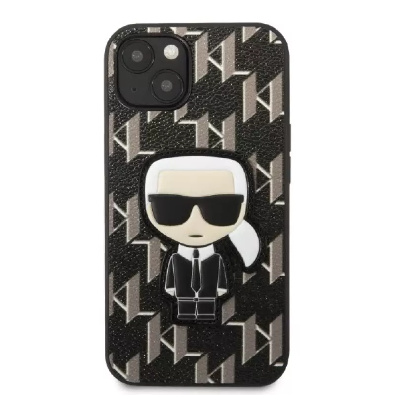 Karl Lagerfeld KLHCP13SPMNIKBK iPhone 13 mini 5.4 σκληρή θήκη μαύρη Monogram Ikonik Patch
