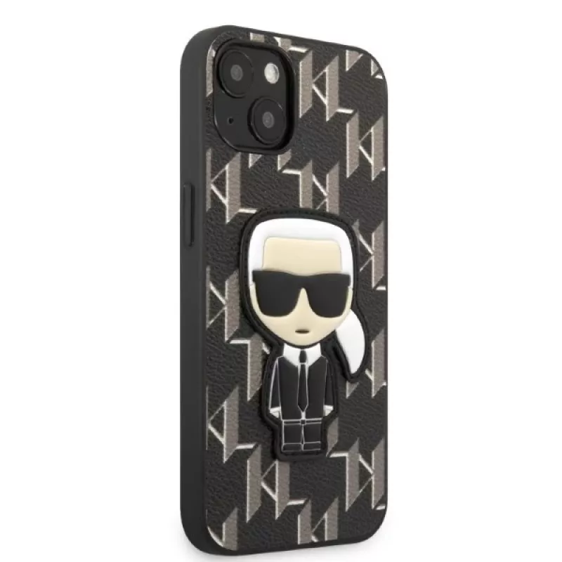 Karl Lagerfeld KLHCP13SPMNIKBK iPhone 13 mini 5.4 σκληρή θήκη μαύρη Monogram Ikonik Patch